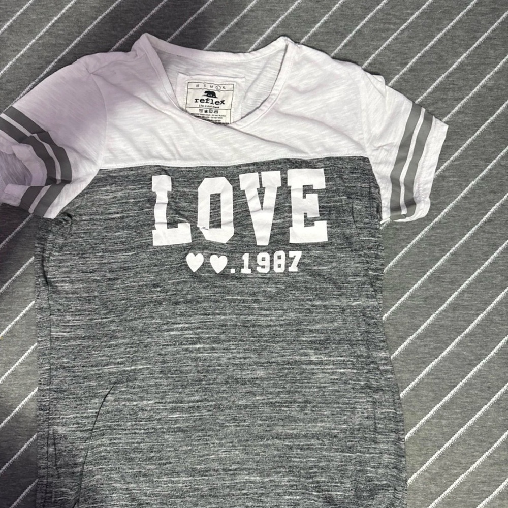 Reflex Kids Charcoal and White Love Tee